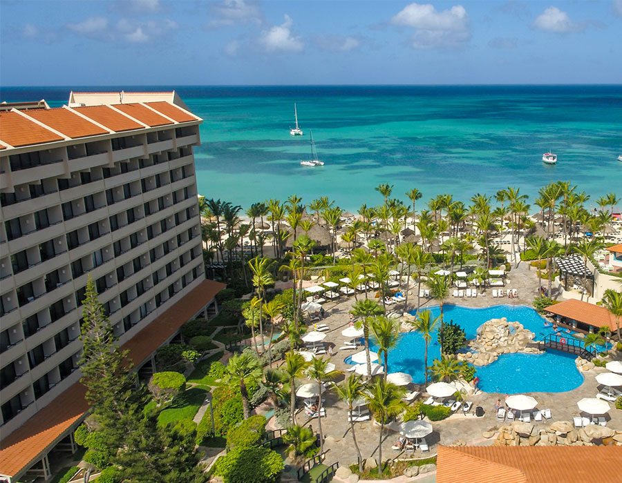 Ocean view of the Barcelo Aruba resort