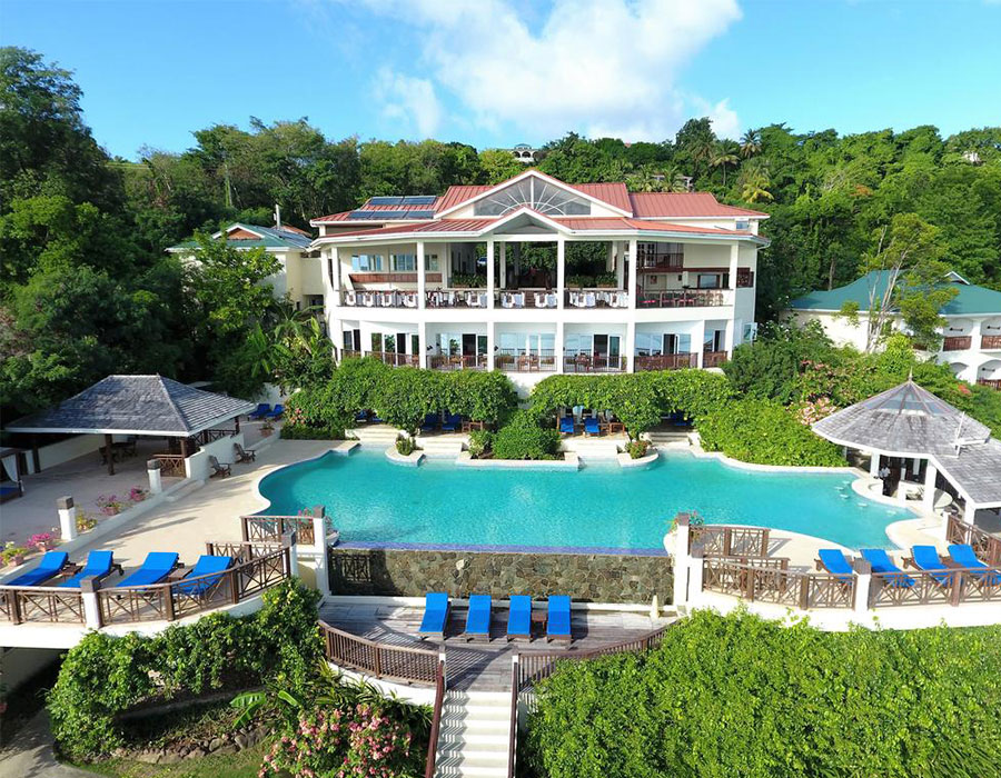 Front view of Calabash Cove Resort & Spa in St. Lucia