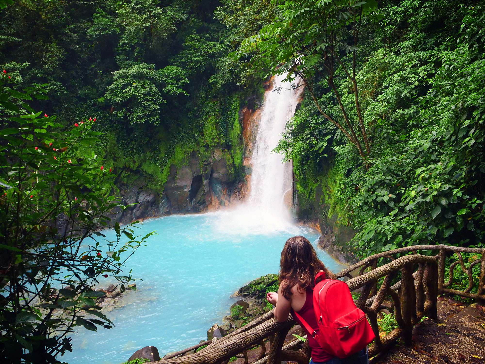 Hiking to a waterfall in Costa Rica