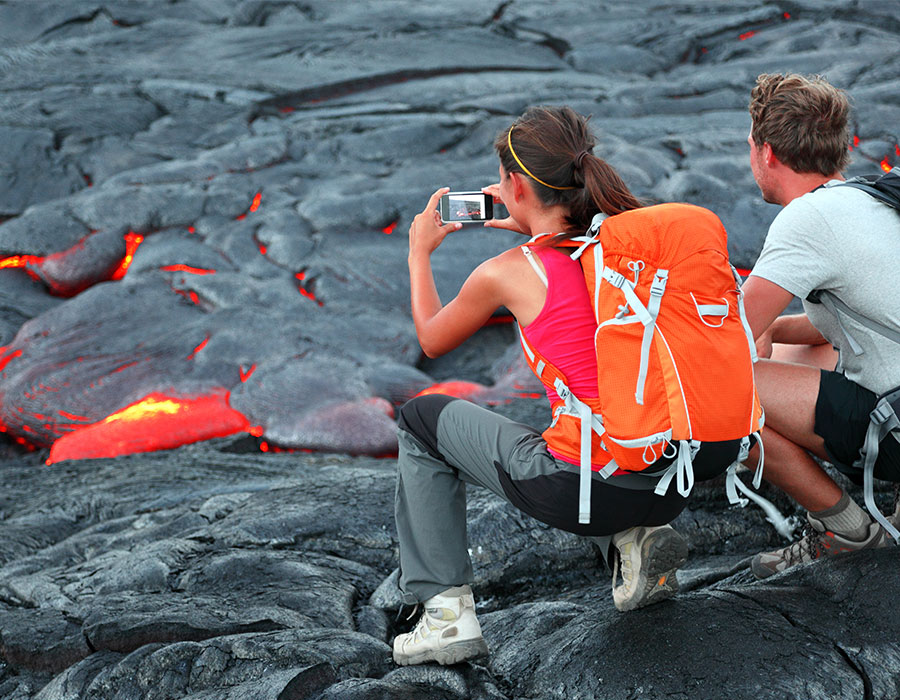 Looking at lava on the Big Island of Hawaii