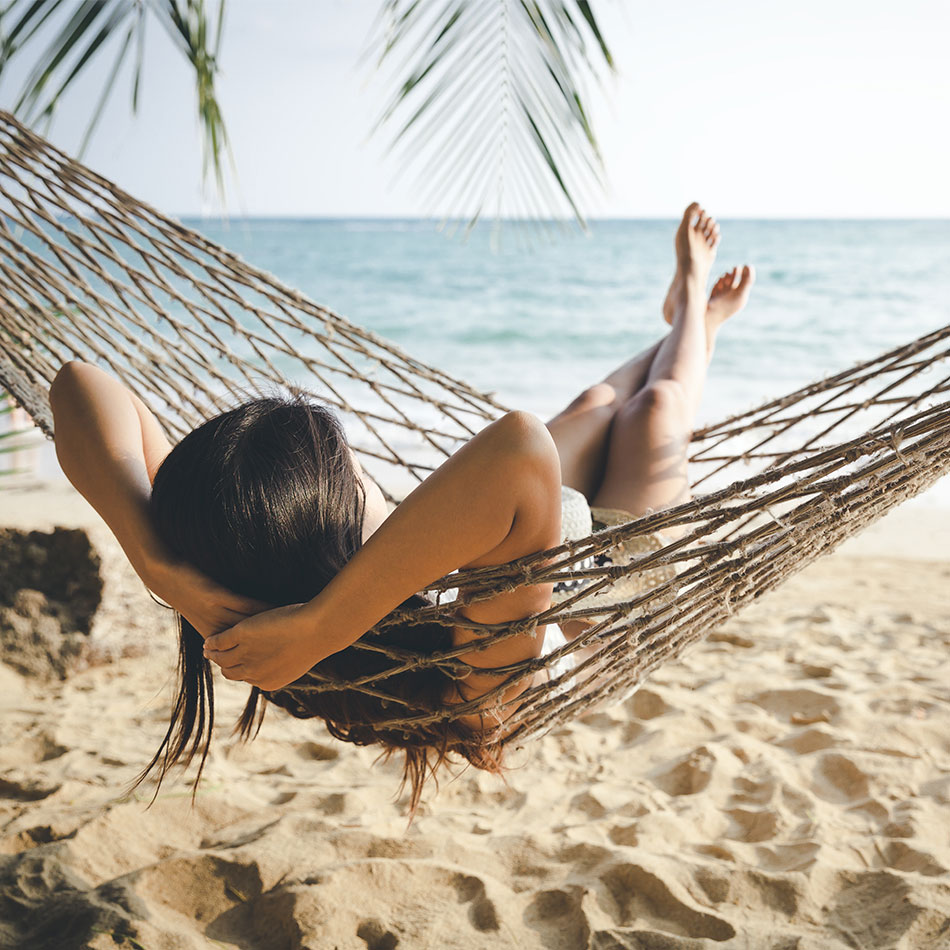 Relaxing in a hammock in the Grand Cayman