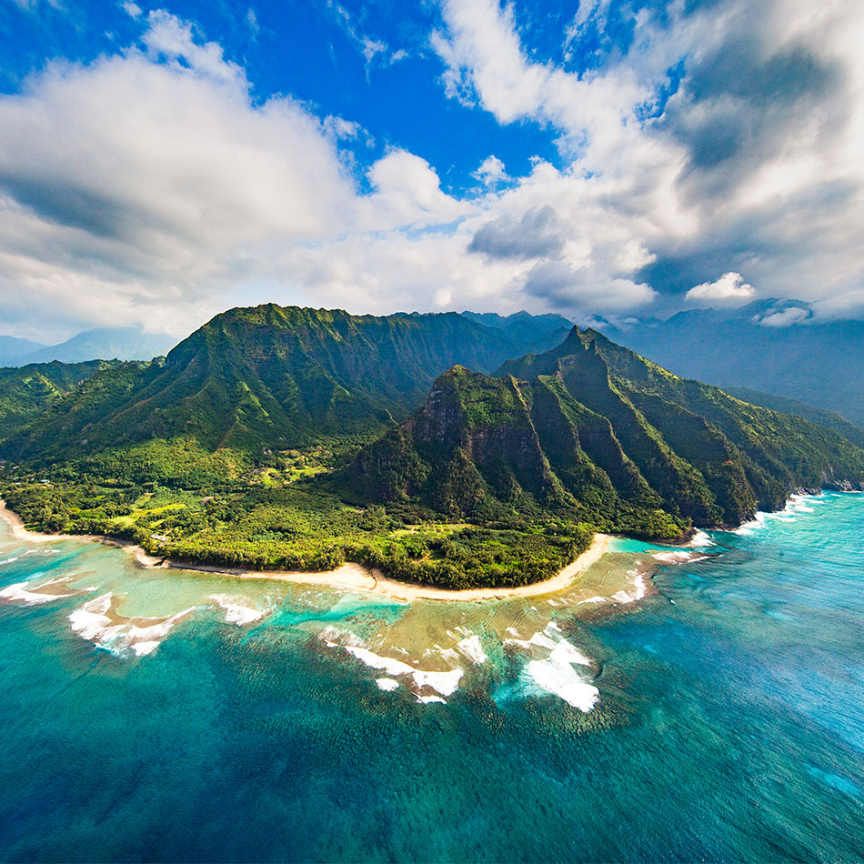 Bird's eye view of the Island of Kauai