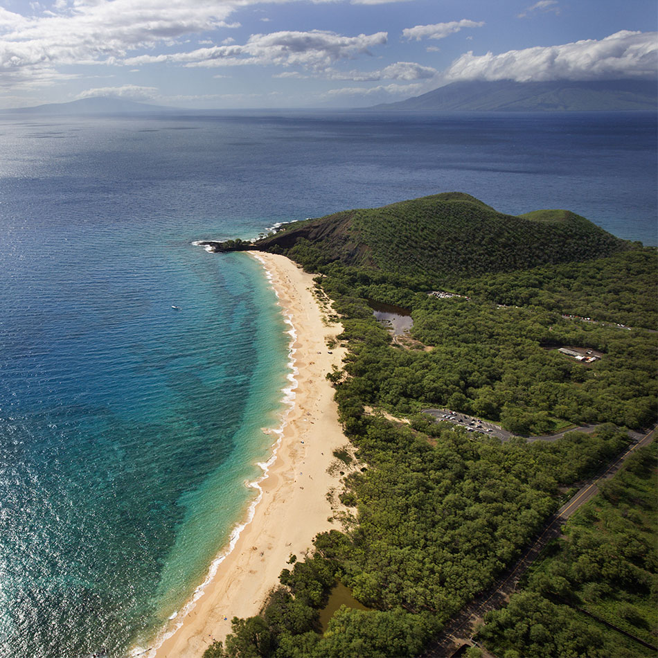 Bird's eye view of a Maui beach