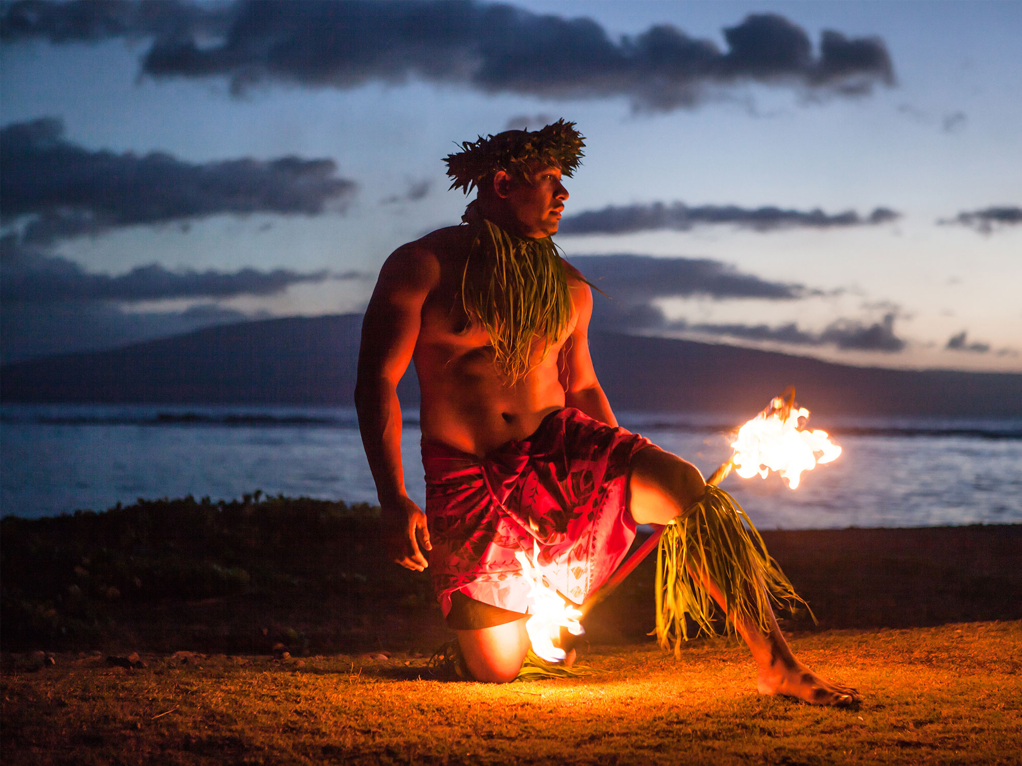 Fire dancer in Hawaii