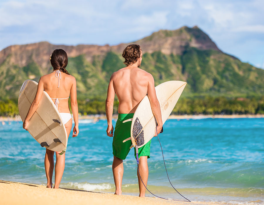 Surfing in Maui, Hawaii