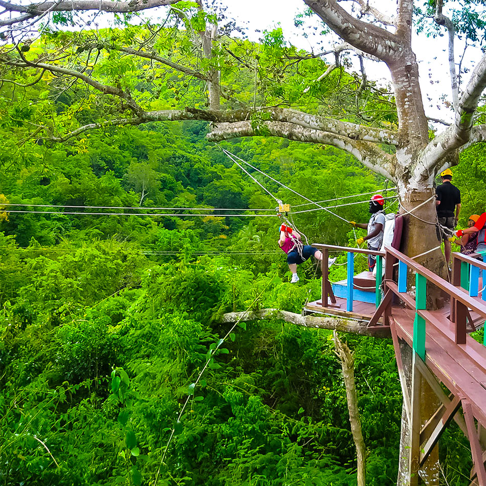 Ziplining in Cozumel Mexico