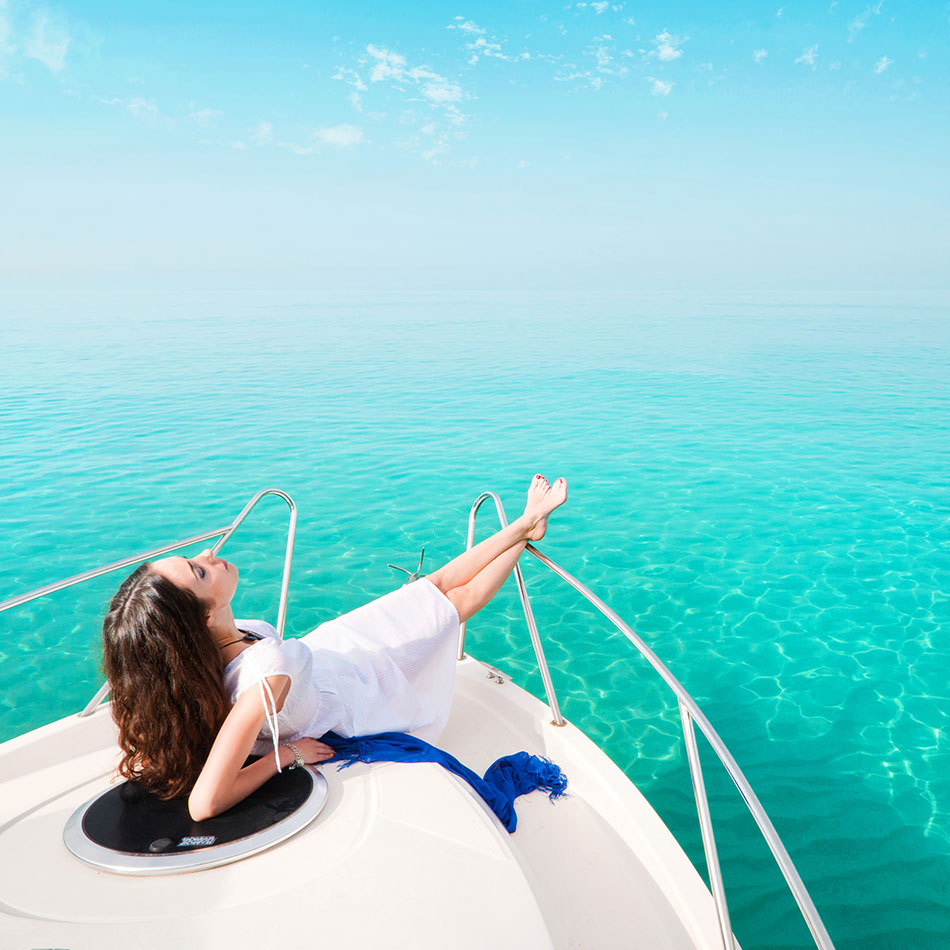 Girl on a boat in St. Thomas